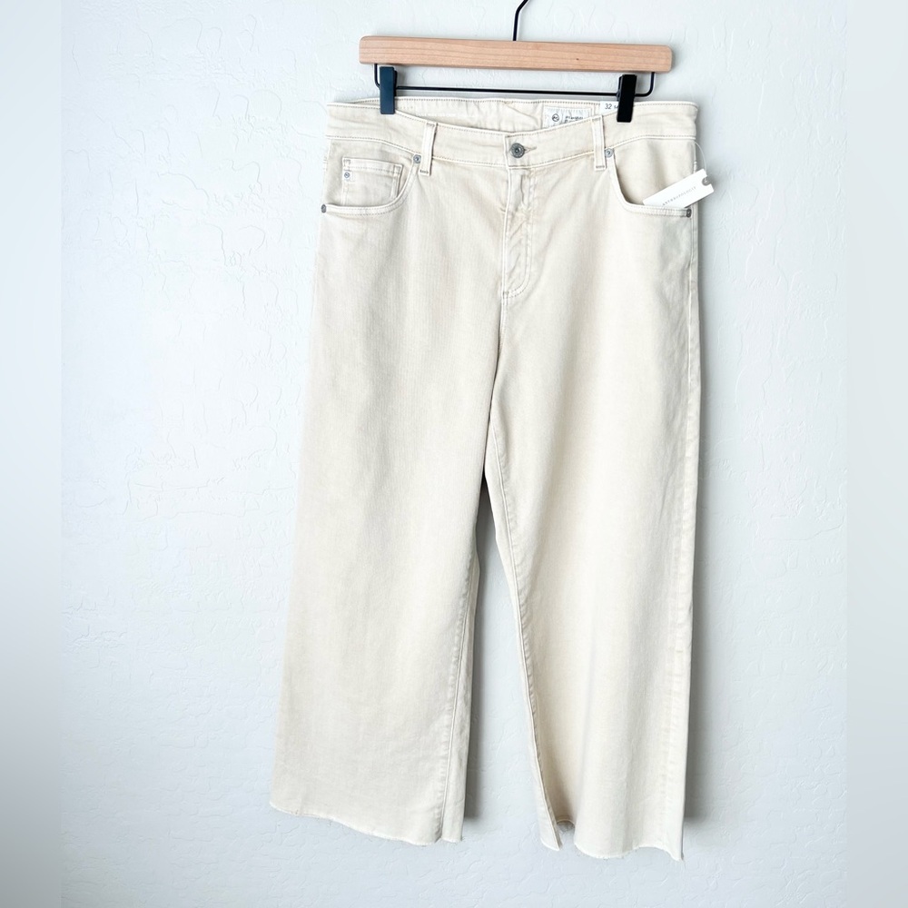 AG Jeans Saige wide leg crop jeans cloud soft denim NEW 32 neutral - Picture 7 of 16